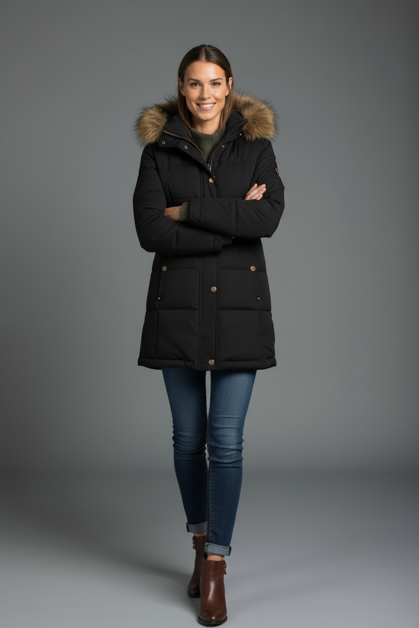 Lena | Winter Daunenjacke Mit Kapuze Für Damen