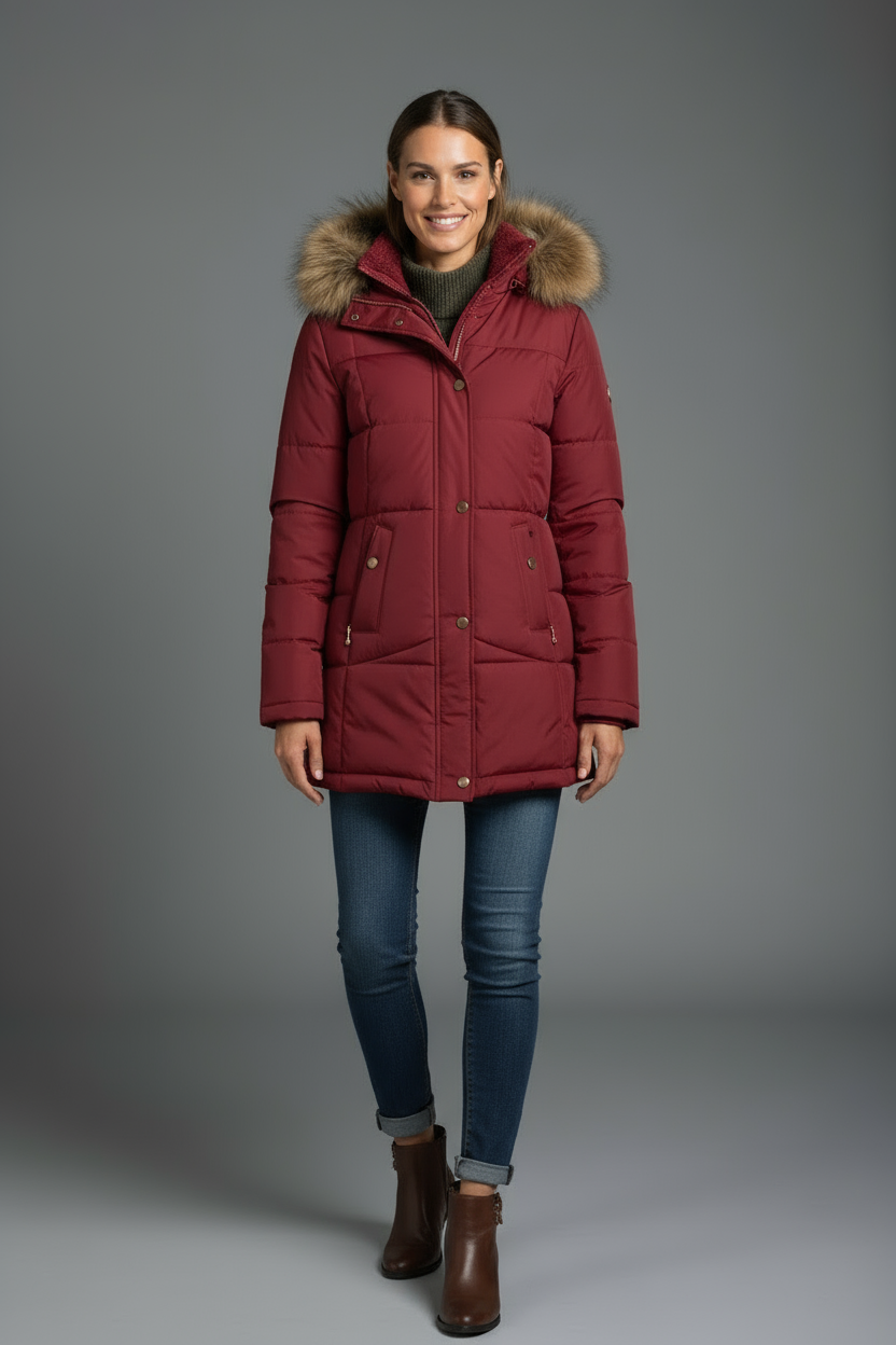 Lena | Winter Daunenjacke Mit Kapuze Für Damen