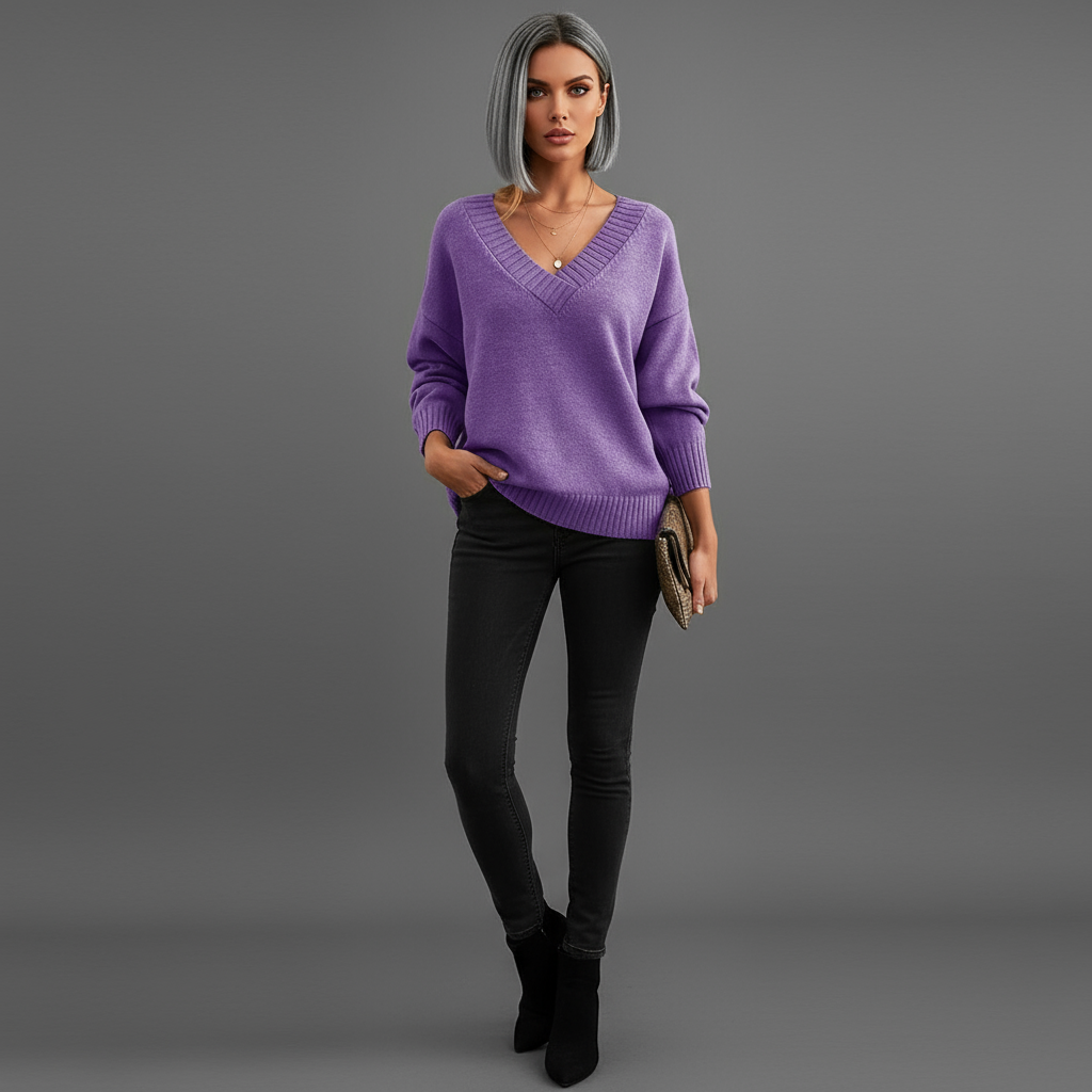 Edith | Winterpullover mit V-Ausschnitt für Damen