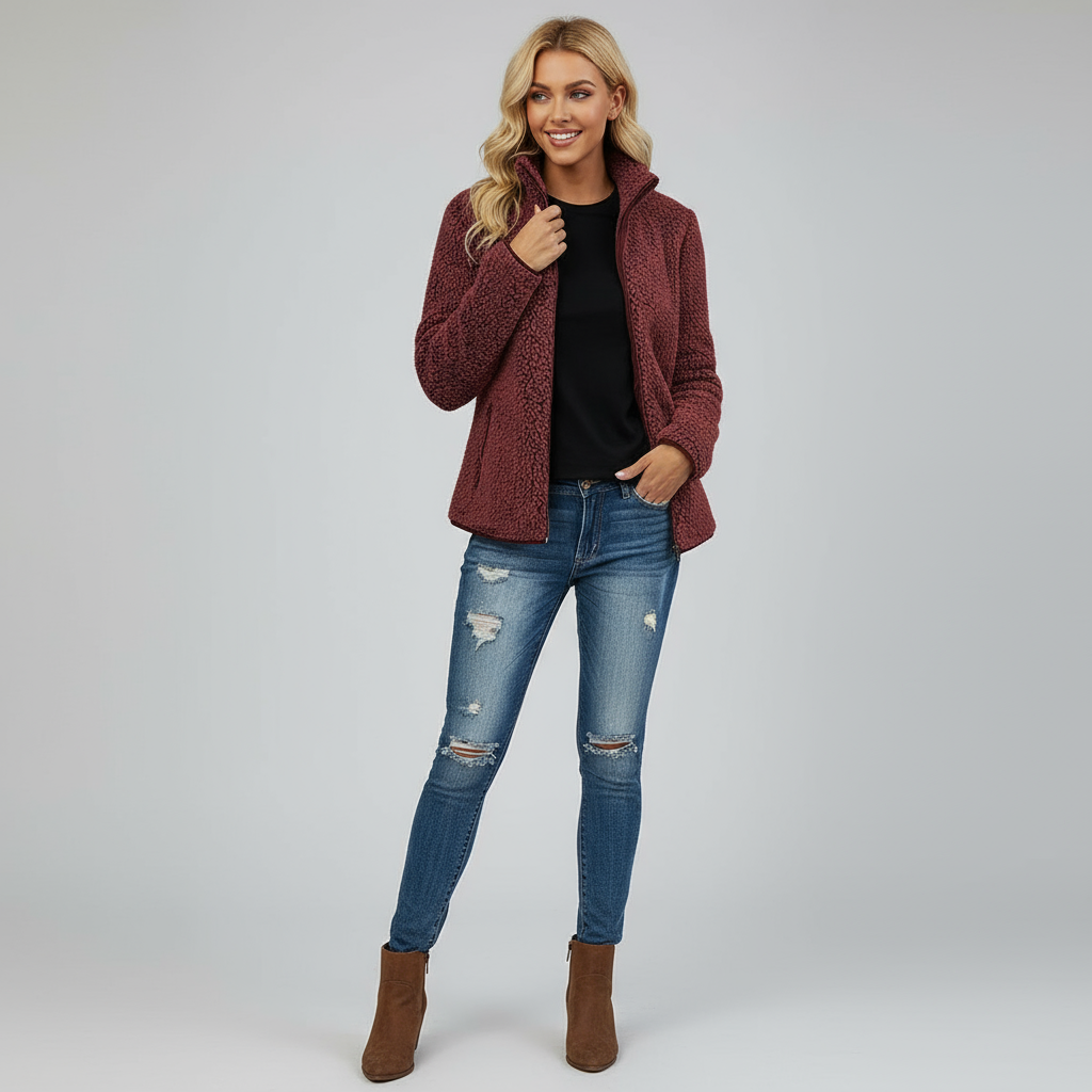 Runa | Winterpullover mit Reißverschluss für Damen