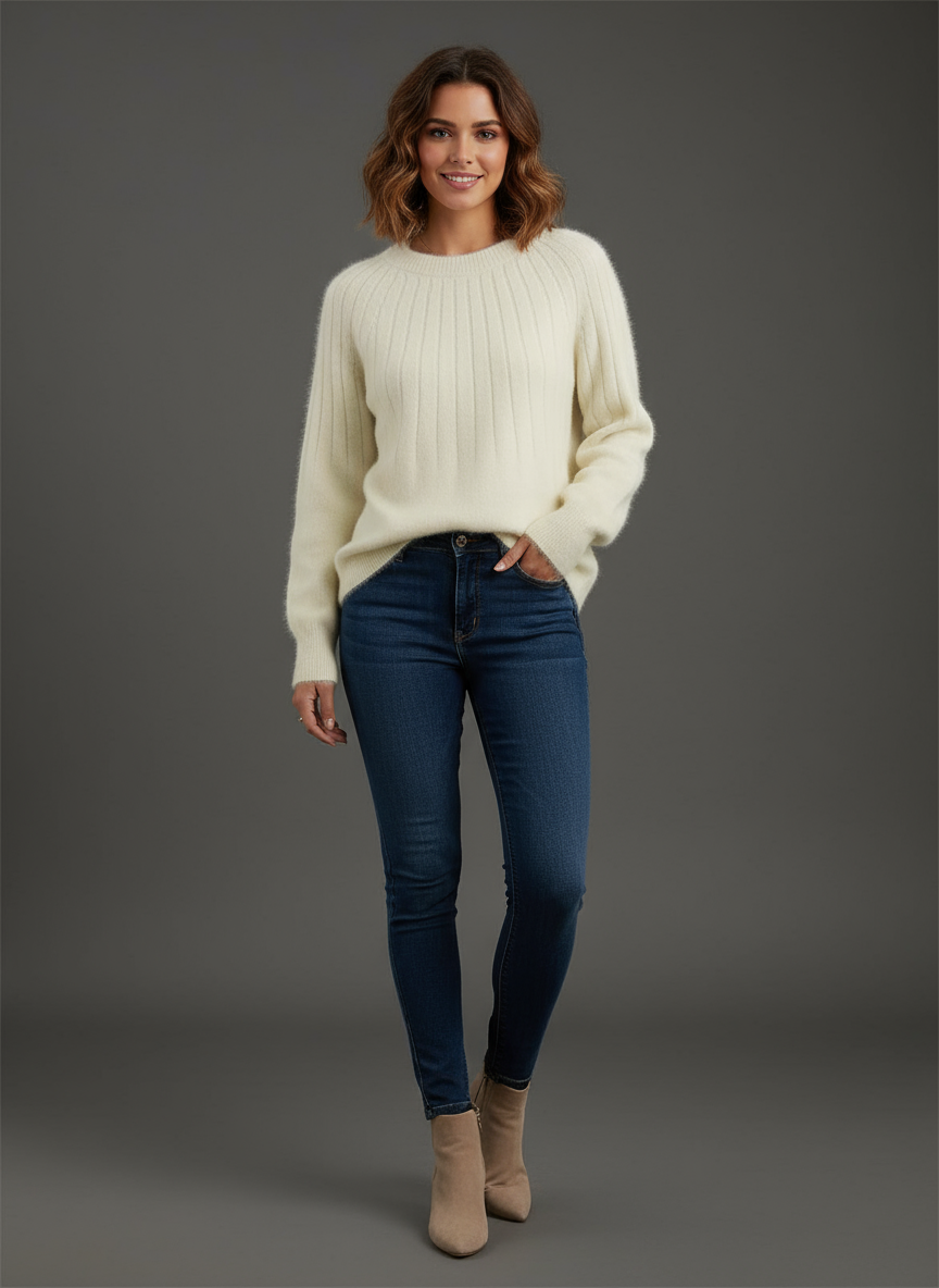 Claire | Winterpullover mit Rippstruktur für Damen