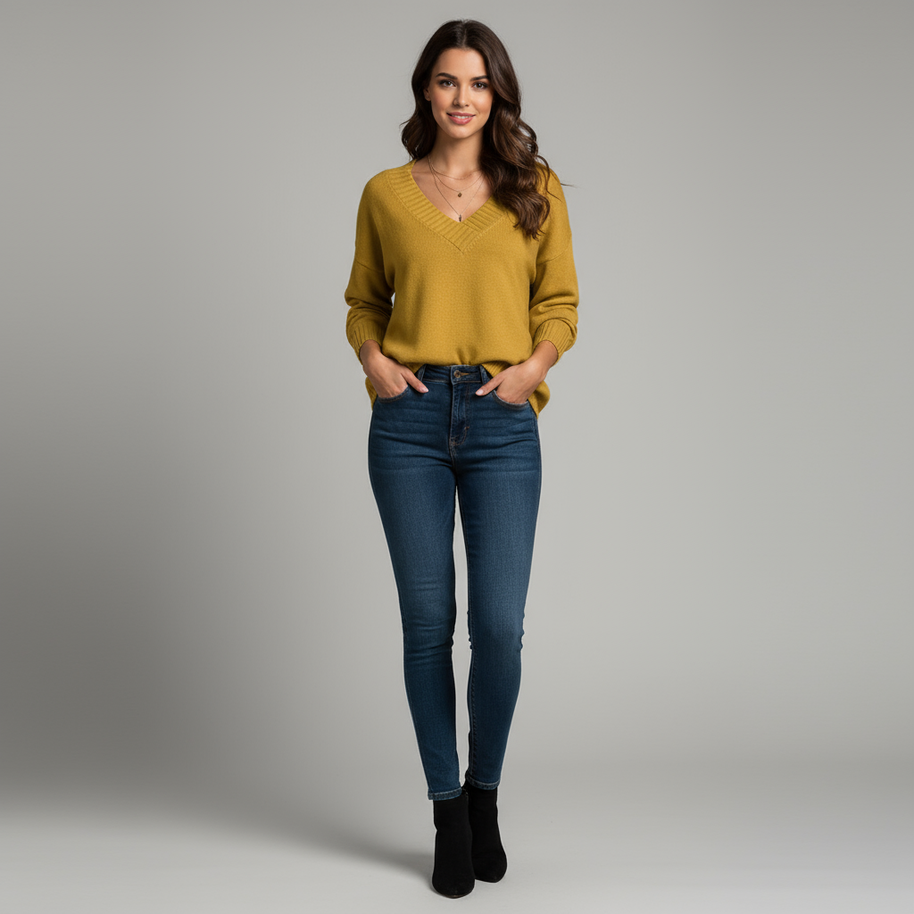 Edith | Winterpullover mit V-Ausschnitt für Damen