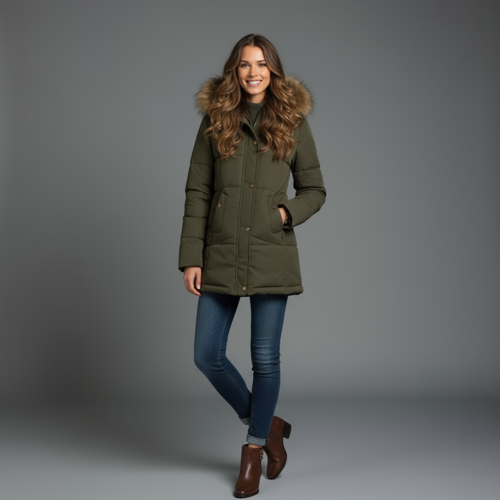 Lena | Winter Daunenjacke Mit Kapuze Für Damen