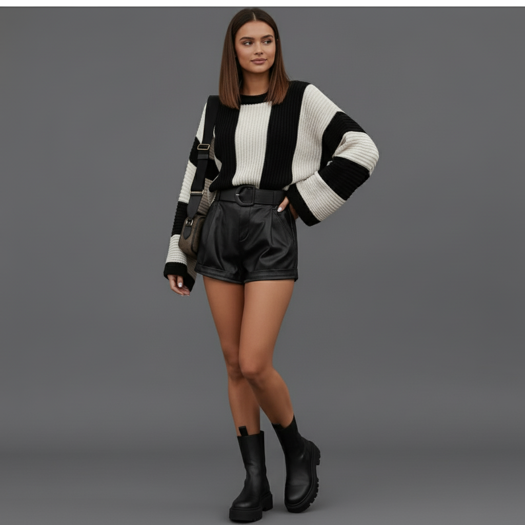 Damen Warmer Strickpullover