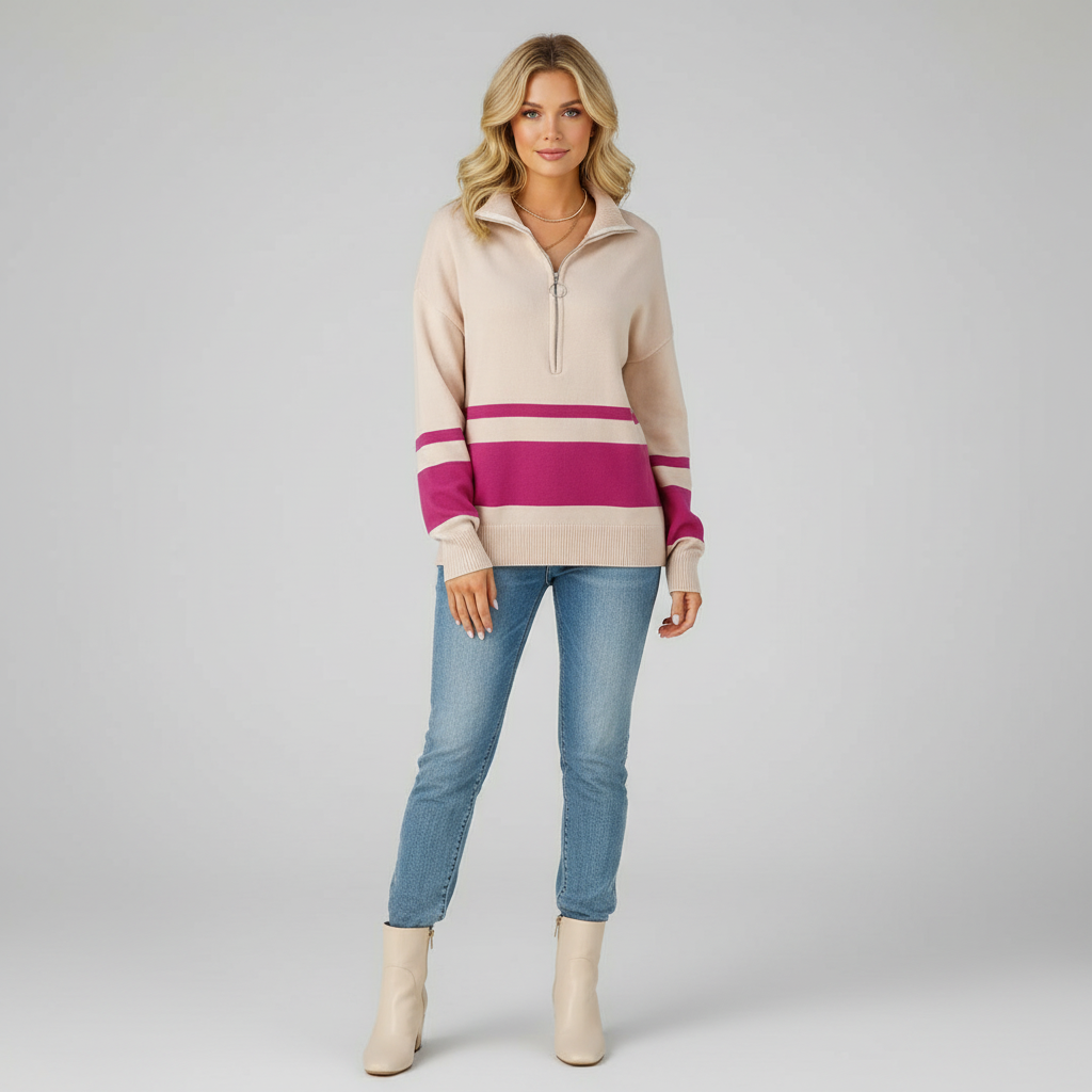 Helena | Winterpullover mit Reißverschluss für Damen