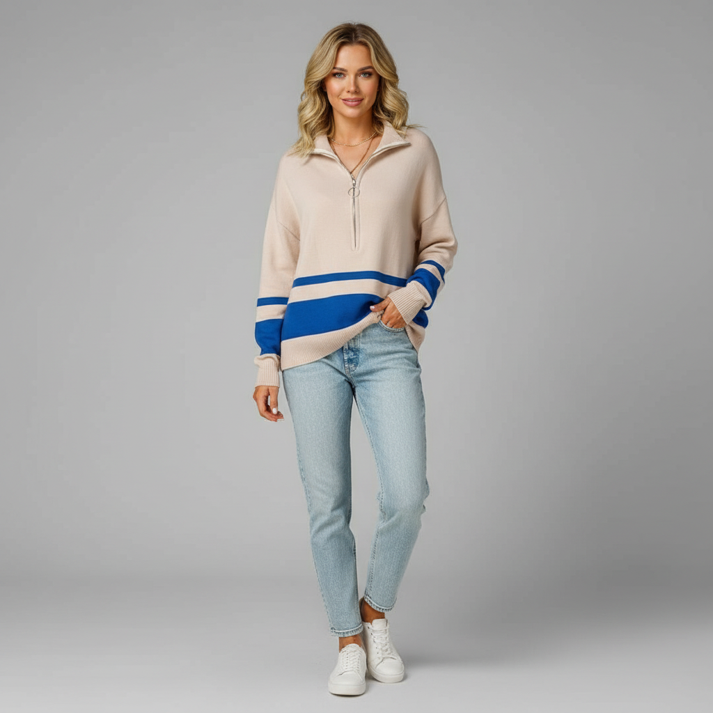 Helena | Winterpullover mit Reißverschluss für Damen