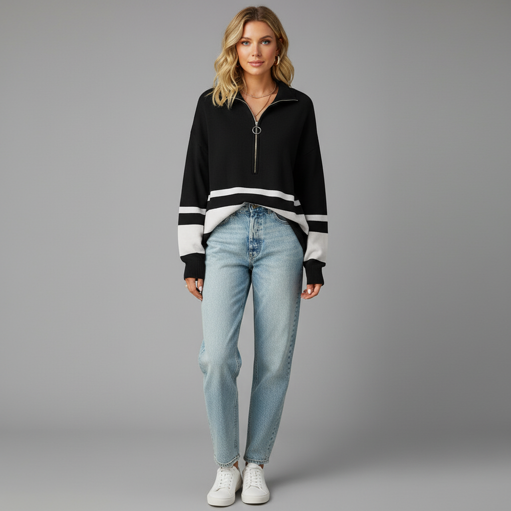 Helena | Winterpullover mit Reißverschluss für Damen