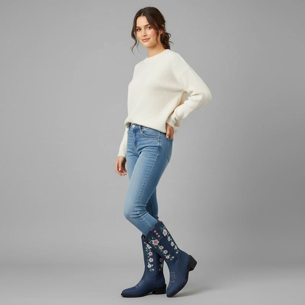 Damen Hohe Vintage Stiefel