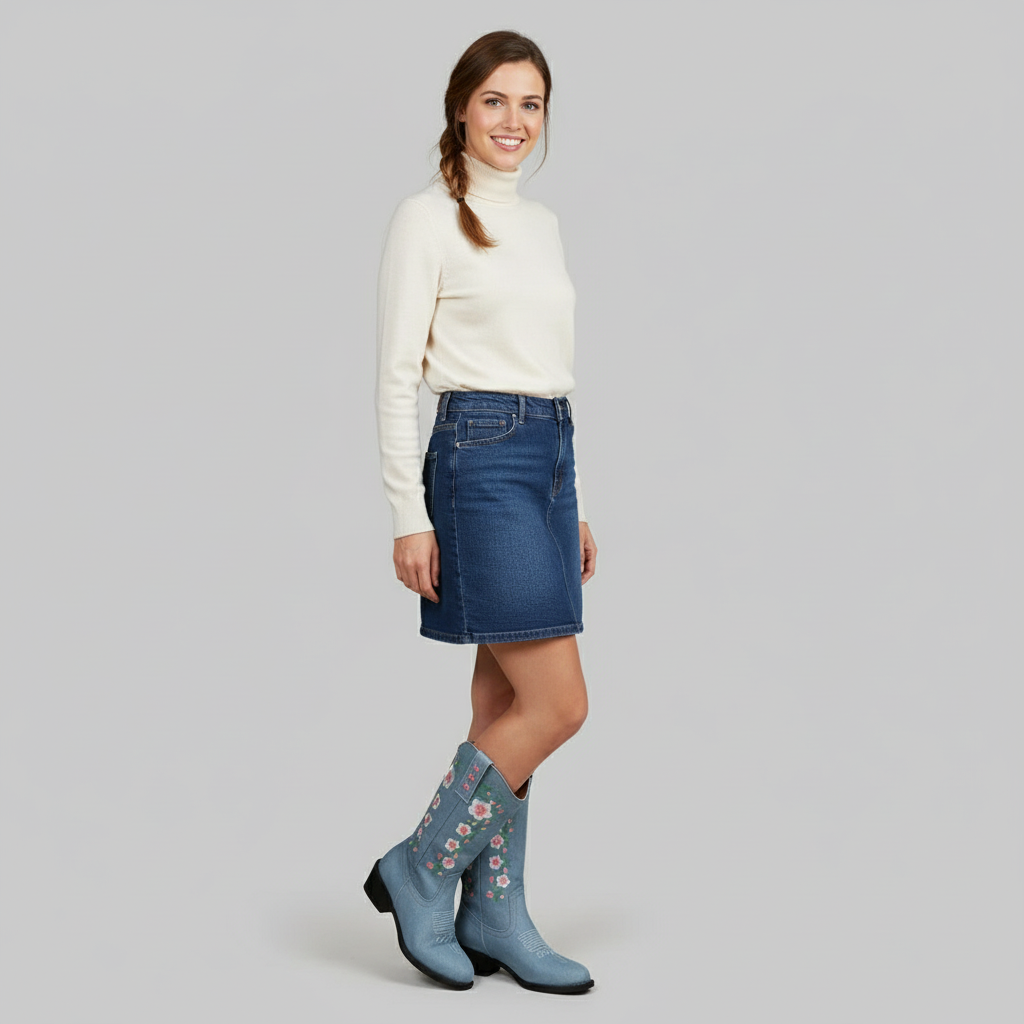 Damen Hohe Vintage Stiefel