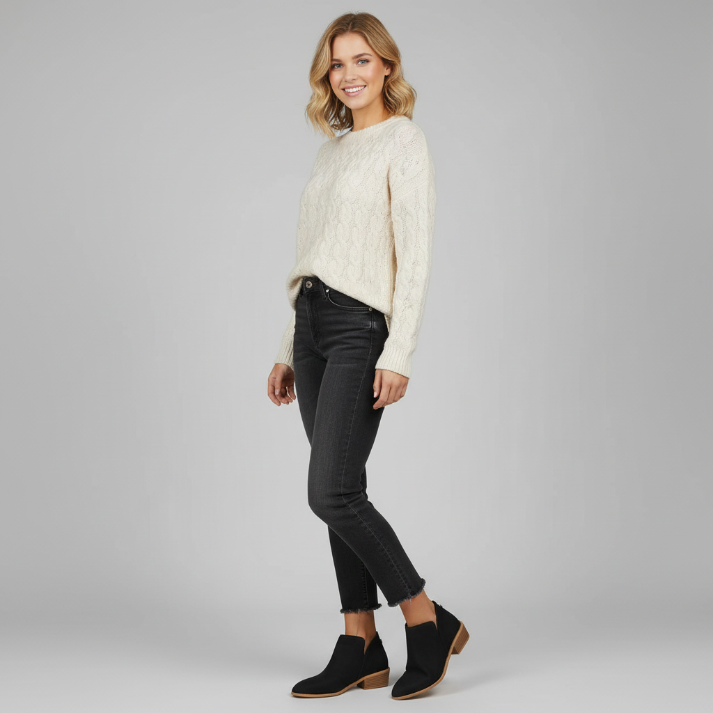 Damen Vintage Winterstiefeletten Niedrig