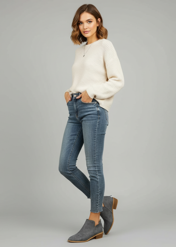 Damen Vintage Winterstiefeletten Niedrig